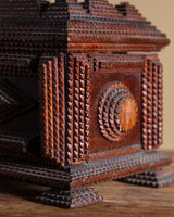 Footed Tramp Art Box with Removable Compartments, American, 19th Century - Lone Fox