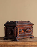 Footed Tramp Art Box with Removable Compartments, American, 19th Century - Lone Fox