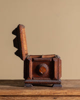 Footed Tramp Art Box with Removable Compartments, American, 19th Century - Lone Fox