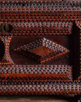 Footed Tramp Art Box with Removable Compartments, American, 19th Century - Lone Fox