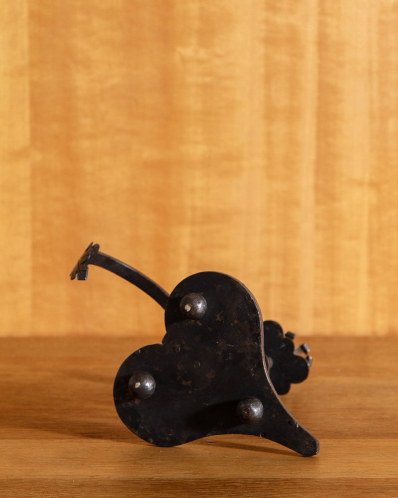 Forged Iron Heart Base Taper Candle Holder, 1970's - Lone Fox