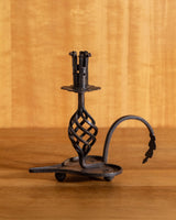 Forged Iron Heart Base Taper Candle Holder, 1970's - Lone Fox