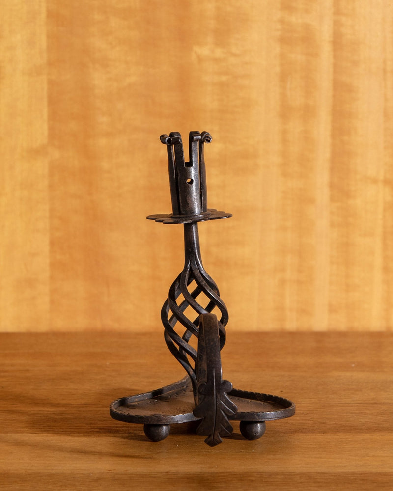 Forged Iron Heart Base Taper Candle Holder, 1970's - Lone Fox