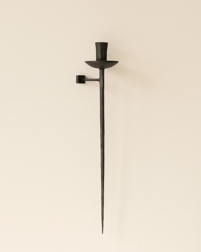 Forged Iron Wall Mounted Sconce Candle Holder - Lone Fox