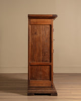 Four Door Brualist Oak Cabinet w/ Stacked Panels, France, 1960's - Lone Fox