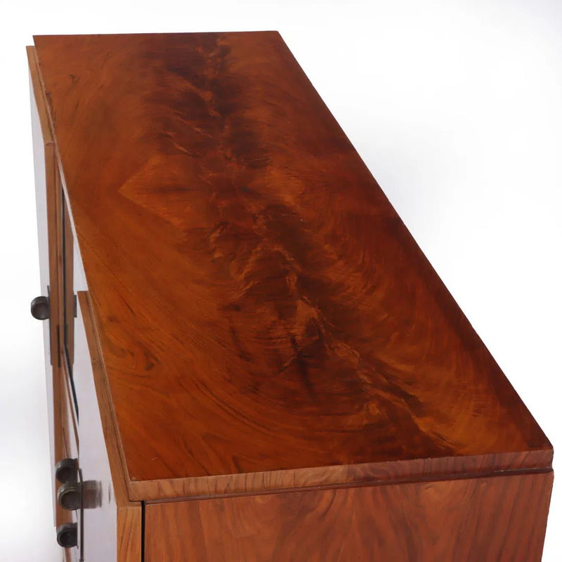 French Art Deco Bar Cabinet in Flamed Walnut, 1940's - Lone Fox