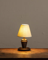French Art Deco Petite Wood Lamp by Charles Dudouyt, 1940's - Lone Fox