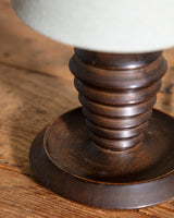 French Art Deco Petite Wood Lamp by Charles Dudouyt, 1940's - Lone Fox