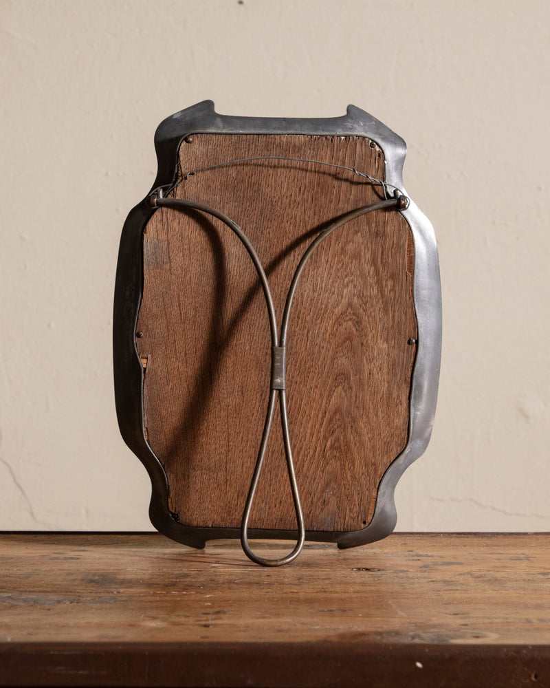 French Art Nouveau Silvered Bronze Modernist Vanity Mirror, 1920's - Lone Fox