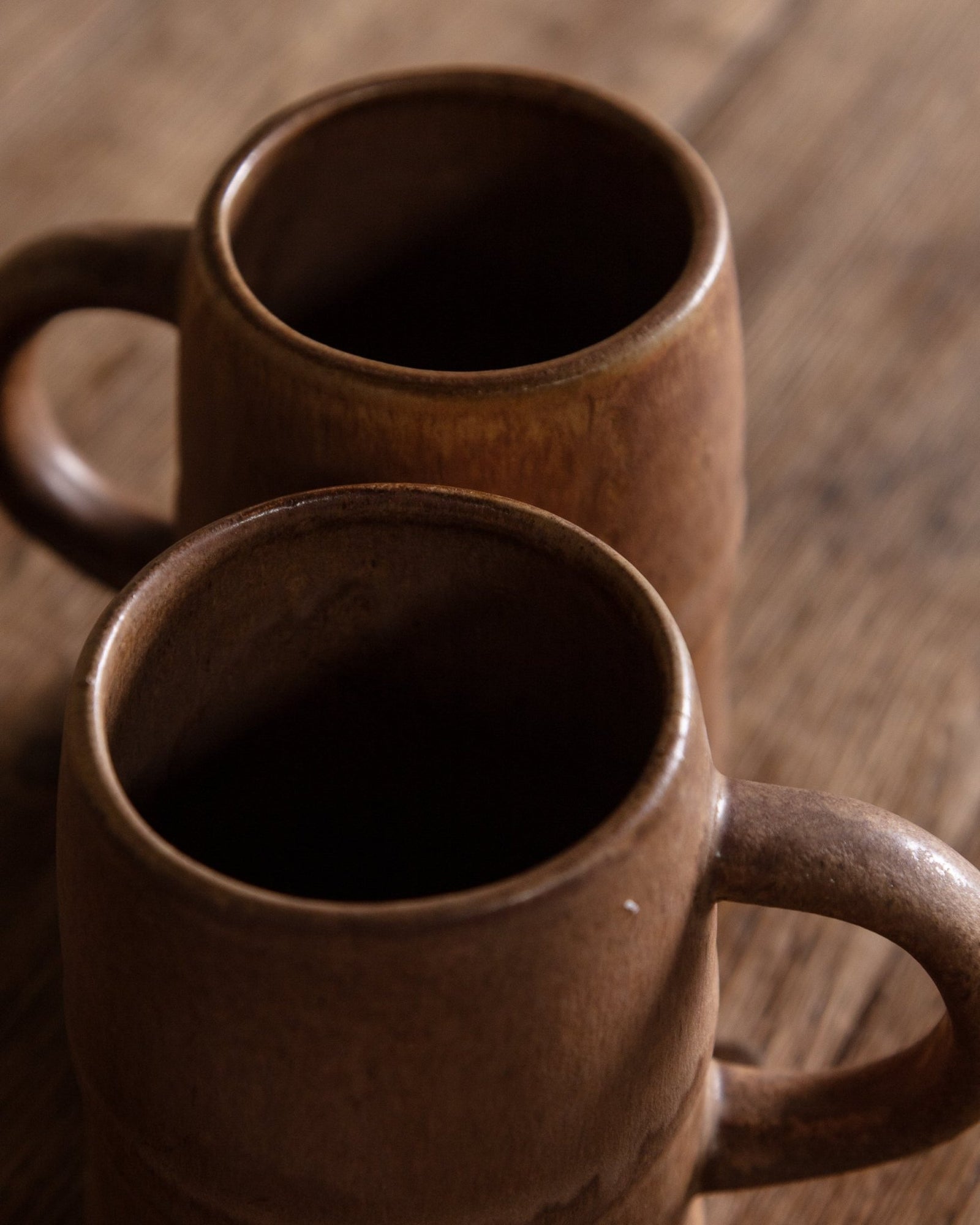 French Brown Stoneware Mugs, France, 1970s (Set of 2) – Lone Fox