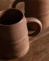 French Brown Stoneware Mugs, France, 1970s (Set of 2) - Lone Fox