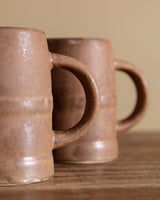French Brown Stoneware Mugs, France, 1970s (Set of 2) - Lone Fox