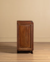 French Carved Diamond Oak Cabinet Manner of Charles Dudouyt, 1940s - Lone Fox