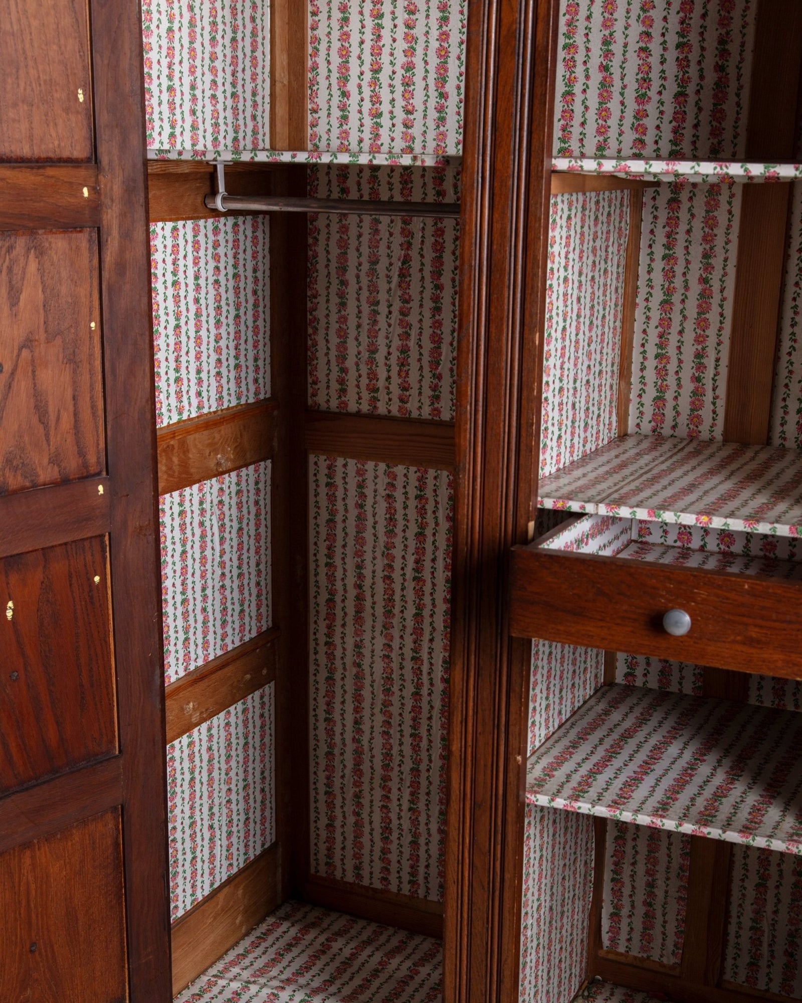 French Carved Oak Two Door Armoire by Charles Dudouyt, 1940's