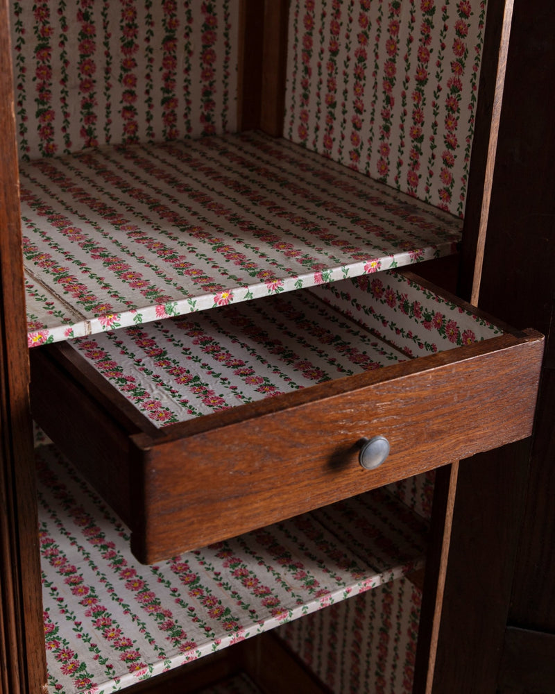 French Carved Oak Two Door Armoire by Charles Dudouyt, 1940's - Lone Fox