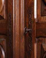 French Carved Oak Two Door Armoire by Charles Dudouyt, 1940's - Lone Fox
