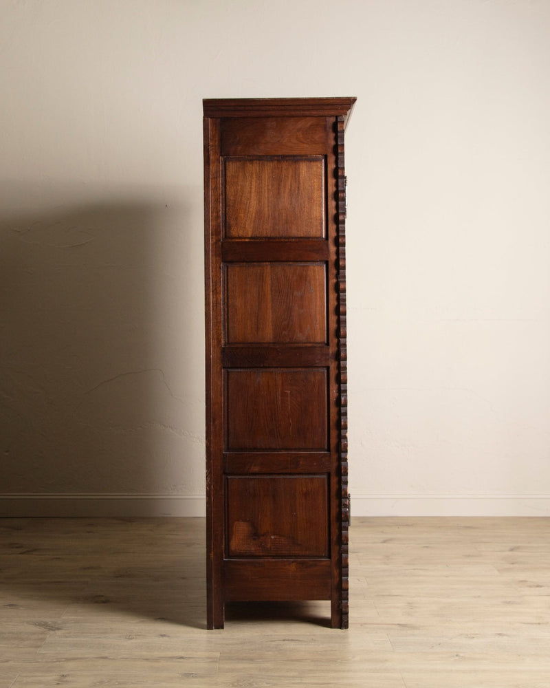 French Carved Oak Two Door Armoire by Charles Dudouyt, 1940's - Lone Fox