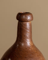 French Dark Brown Salt Glaze Sandstone Bottle, France, Early 20th Century - Lone Fox