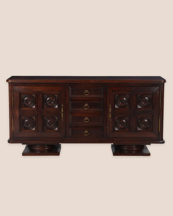 French Dark Oak Sideboard, Manner of Charles Dudouyt, 1940's - Lone Fox