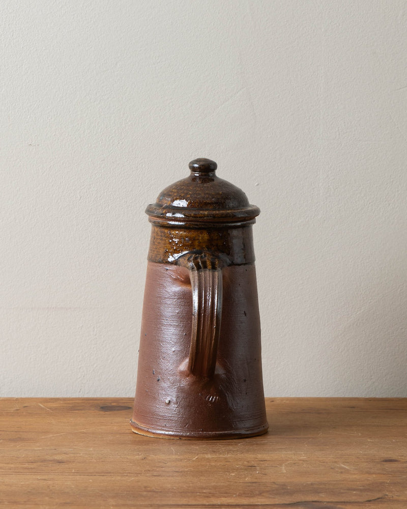 French Digan Brown Glazed Teapot w/ Rounded Spout - Lone Fox