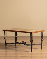 French Iron & Tile Coffee Table, Manner of Roger Capron, 1960's - Lone Fox