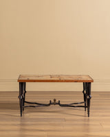 French Iron & Tile Coffee Table, Manner of Roger Capron, 1960's - Lone Fox