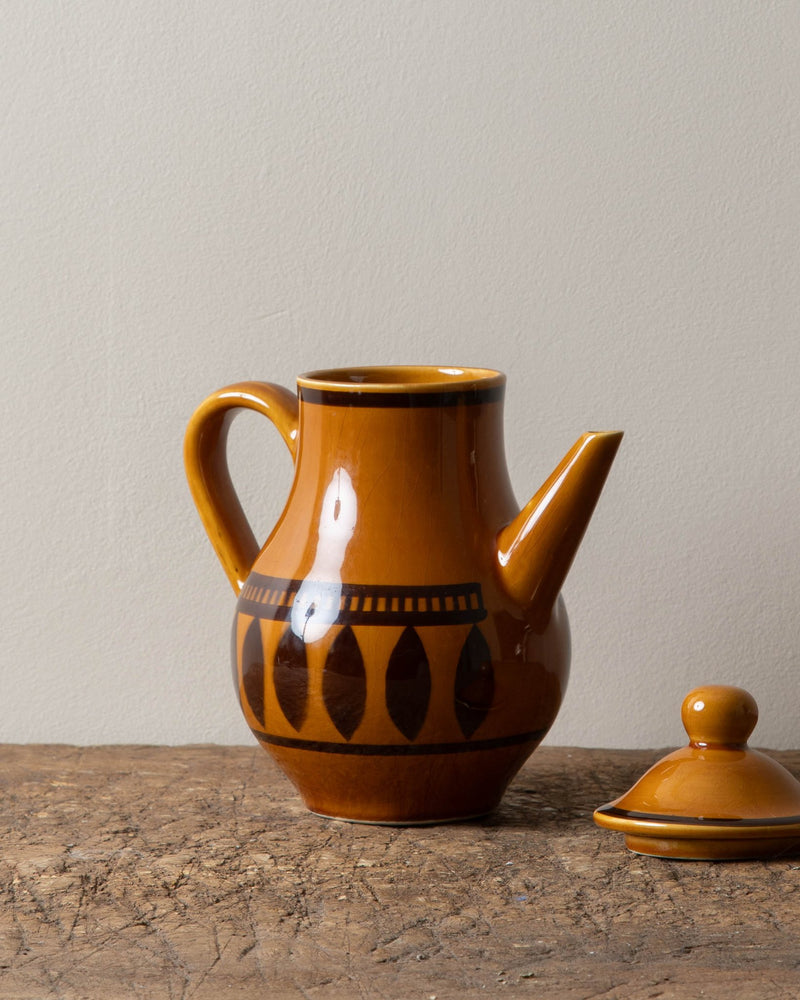 French Mid Century Teapot in Mustard Brown - Lone Fox