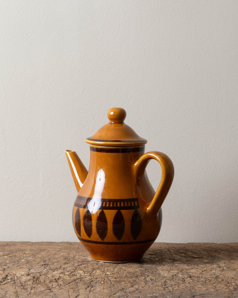 French Mid Century Teapot in Mustard Brown - Lone Fox