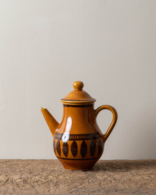 French Mid Century Teapot in Mustard Brown - Lone Fox