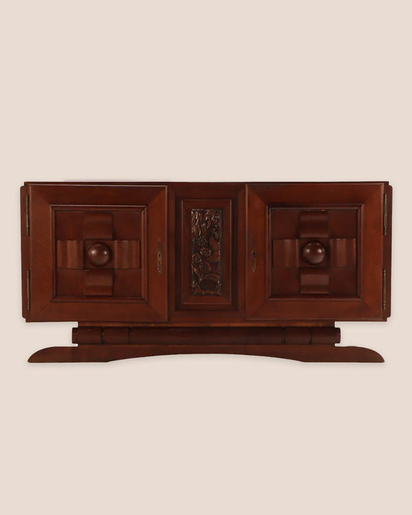 French Oak Carved Sideboard by Charles Dudouyt, 1940's - Lone Fox