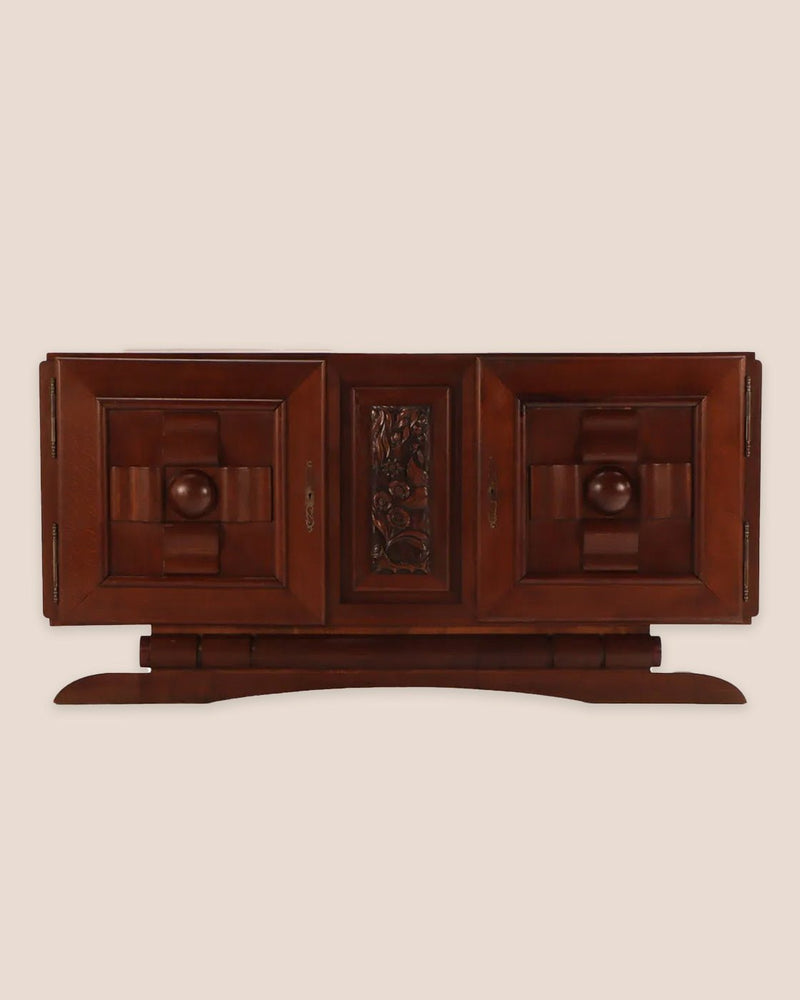 French Oak Carved Sideboard by Charles Dudouyt, 1940's - Lone Fox