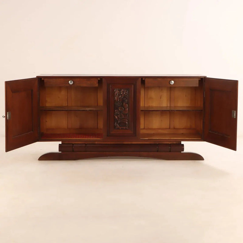 French Oak Carved Sideboard by Charles Dudouyt, 1940's - Lone Fox