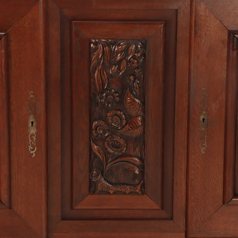 French Oak Carved Sideboard by Charles Dudouyt, 1940's - Lone Fox