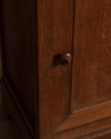 French Oak & Marble Pedestal Cabinet / Accent Table, Late 19th Century - Lone Fox