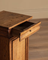 French Oak Pedestal Cabinet / Accent Table, Late 19th Century - Lone Fox