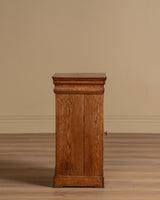 French Oak Pedestal Cabinet / Accent Table, Late 19th Century - Lone Fox