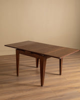 French Oak Tapered Leg Dining Table w/ Leaves, 1950's - Lone Fox
