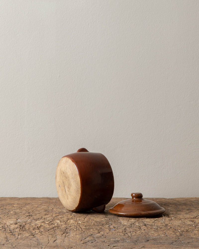 French Rust Ceramic Jar w/ Lid - Lone Fox