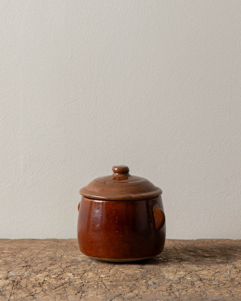 French Rust Ceramic Jar w/ Lid - Lone Fox