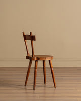 French Rustic Oak Side Chair, 1940's (2 available) - Lone Fox