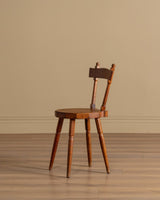 French Rustic Oak Side Chair, 1940's (2 available) - Lone Fox