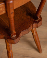 French Rustic Oak Side Chair, 1940's (2 available) - Lone Fox