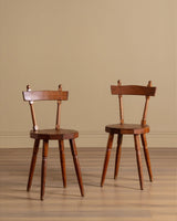 French Rustic Oak Side Chair, 1940's (2 available) - Lone Fox