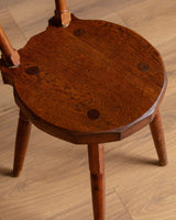 French Rustic Oak Side Chair, 1940's (2 available) - Lone Fox