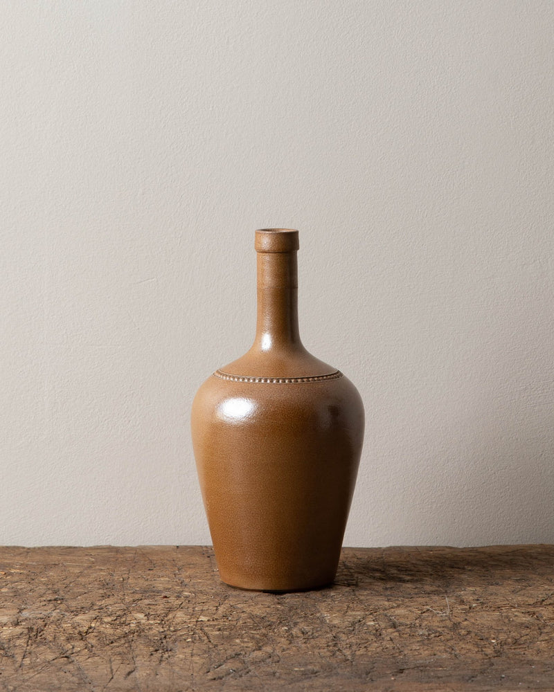 French Stoneware Bottle in Amber Glaze - Lone Fox