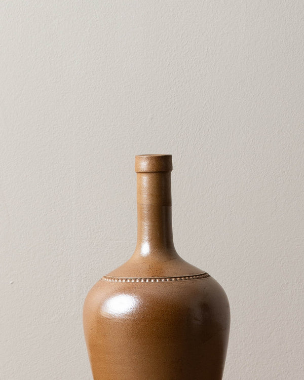 French Stoneware Bottle in Amber Glaze - Lone Fox