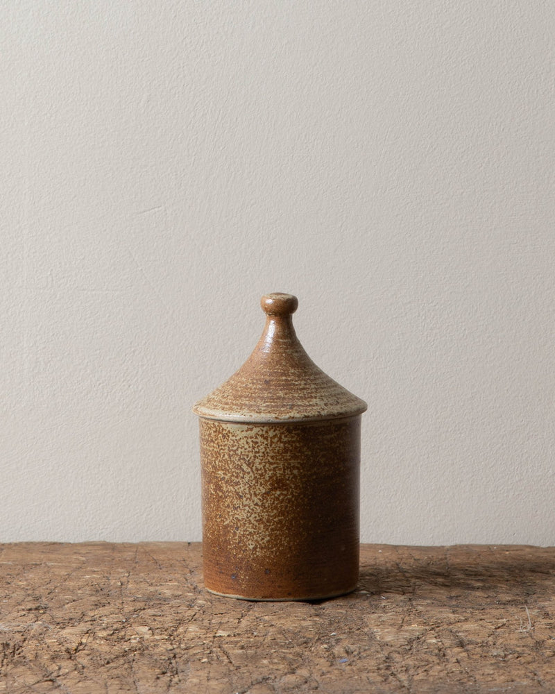 French Stoneware Canister w/ Cone Lid - Lone Fox