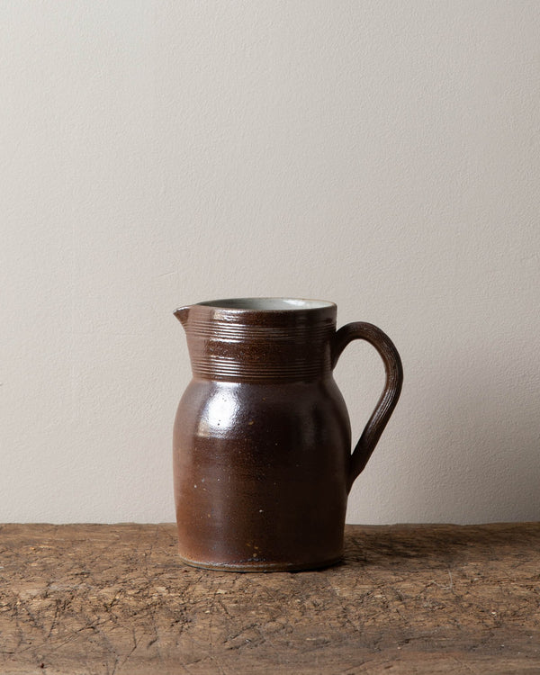 French Stoneware Pitcher with Fluted Trim - Lone Fox