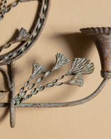French Three-Arm Botanical Candle Sconce, Contemporary - Lone Fox