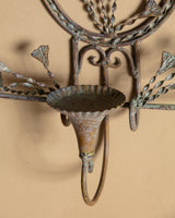 French Three-Arm Botanical Candle Sconce, Contemporary - Lone Fox